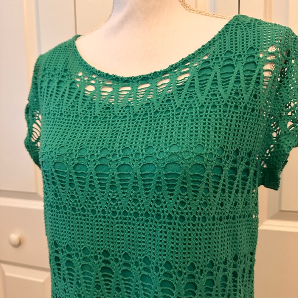 Chicos women green knit top~ Size1 - Picture 8 of 11